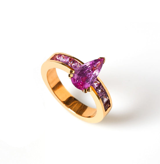 Hypnosis Pink Sapphire Pear ring