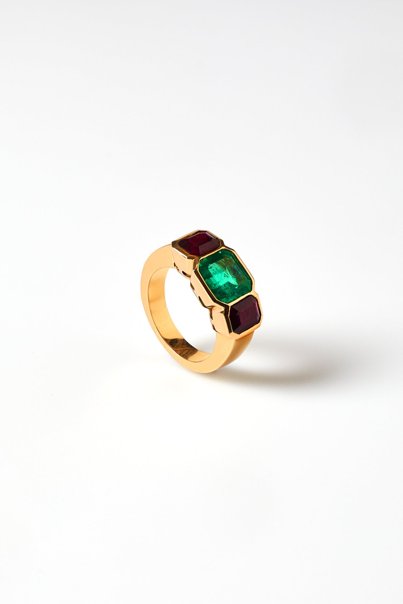 Signature Ruby and Emerald ring