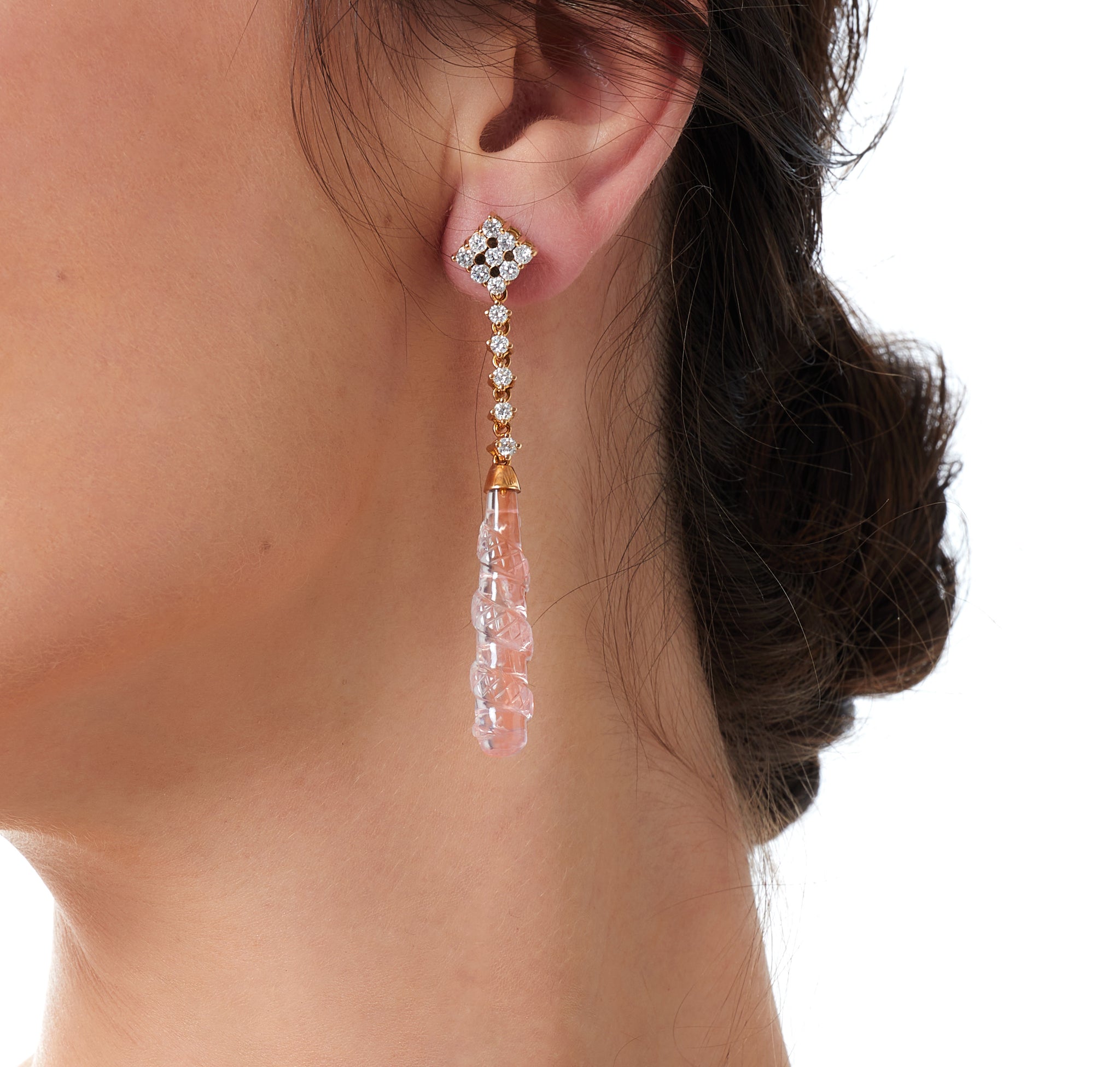 Exotic Pink Quartz earrings