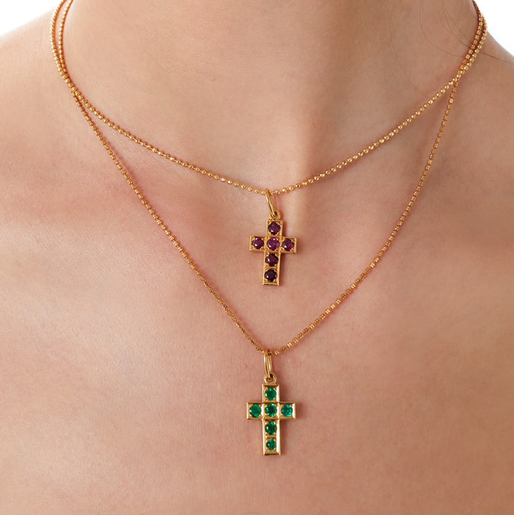 Renaissance Emerald Cross pendant